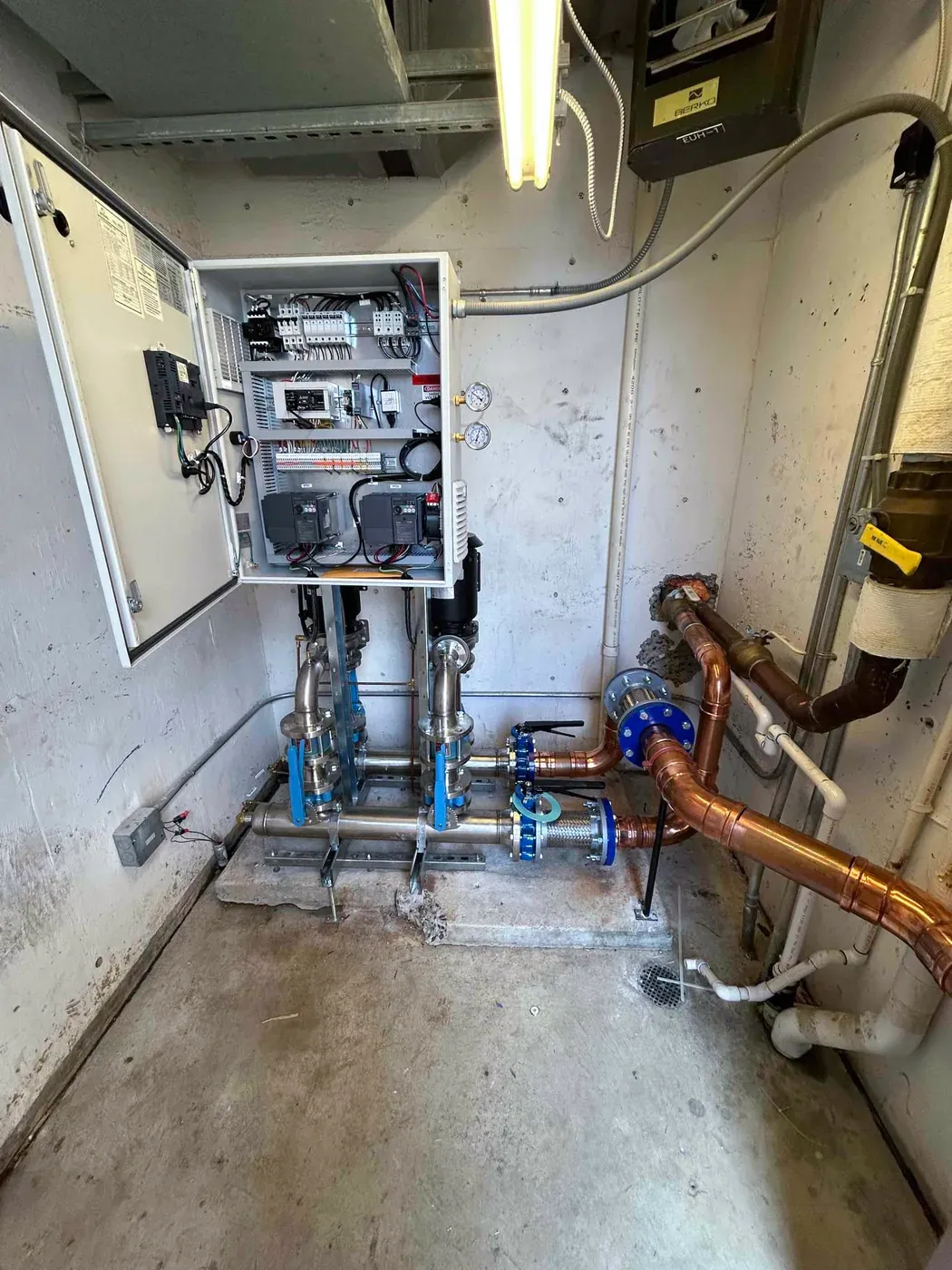 Completed pump connections and controls in Booster Pump System Replacement in Frederick