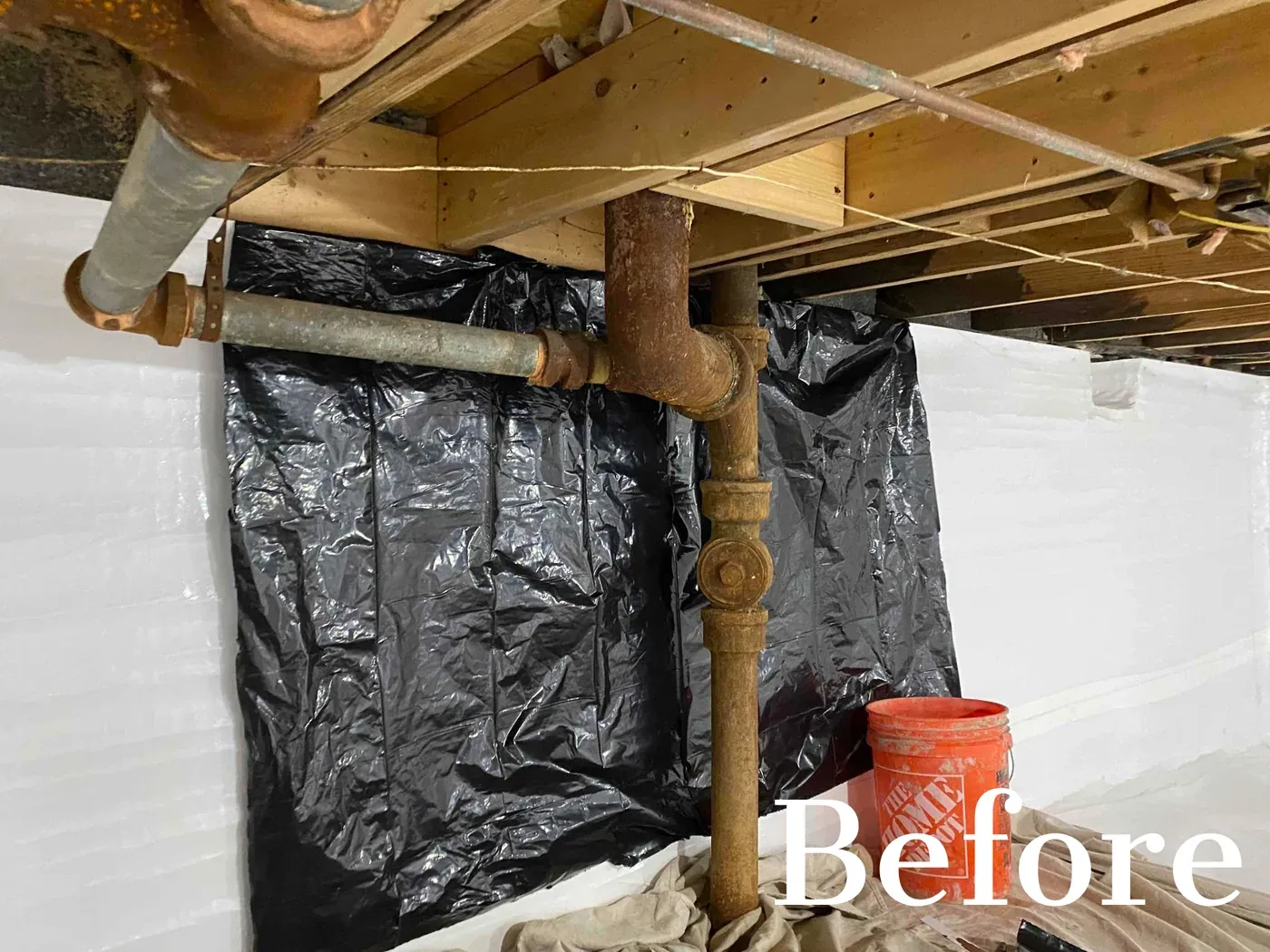 Piping before the repipe in Whole-Home Repipe in Silver Spring