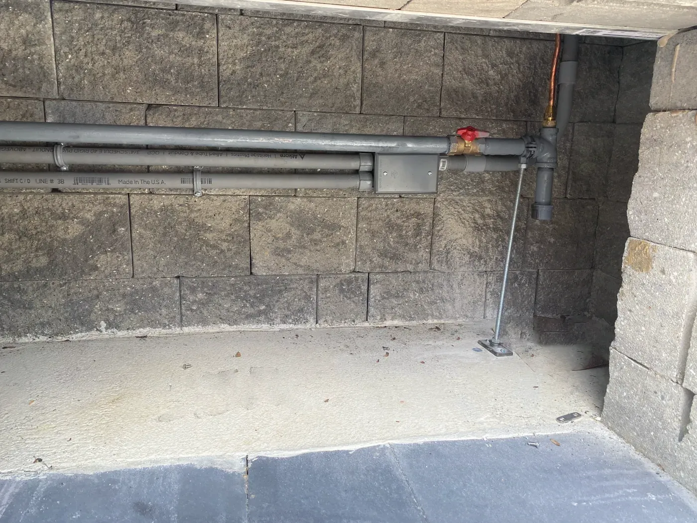 Completed gas line connections in Underground Gas Line Installation in Columbia